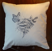 Load image into Gallery viewer, delightful embroidery of a charcoal rendering on 100% cotton twill fabric
