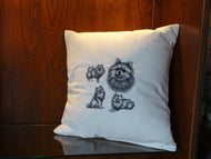 delightful embroidery of a charcoal rendering on 100% cotton twill fabric