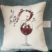 Load image into Gallery viewer, Wine and Music Cushion
